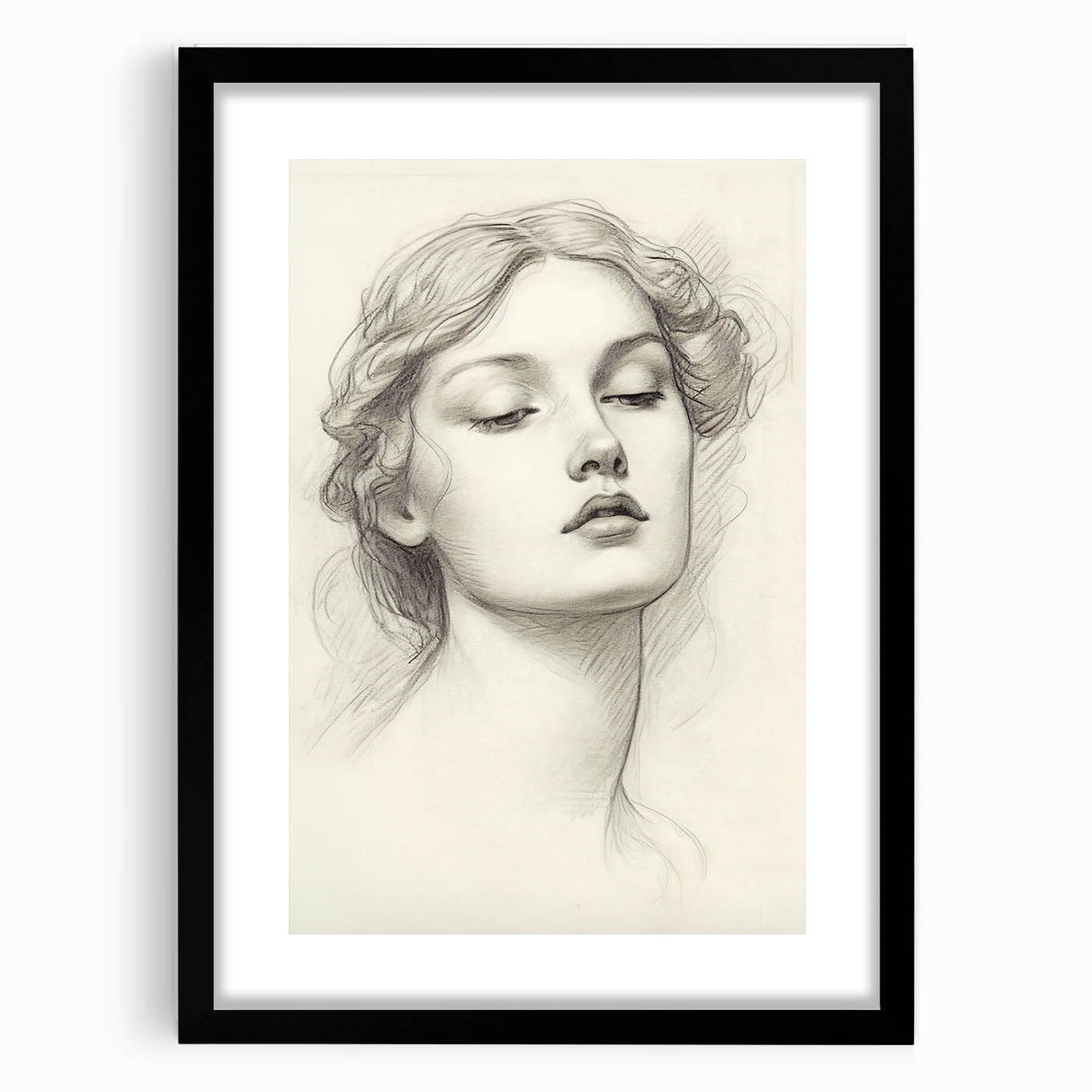 Minimalist Portrait Art – Elegant Pencil Drawing of a Woman