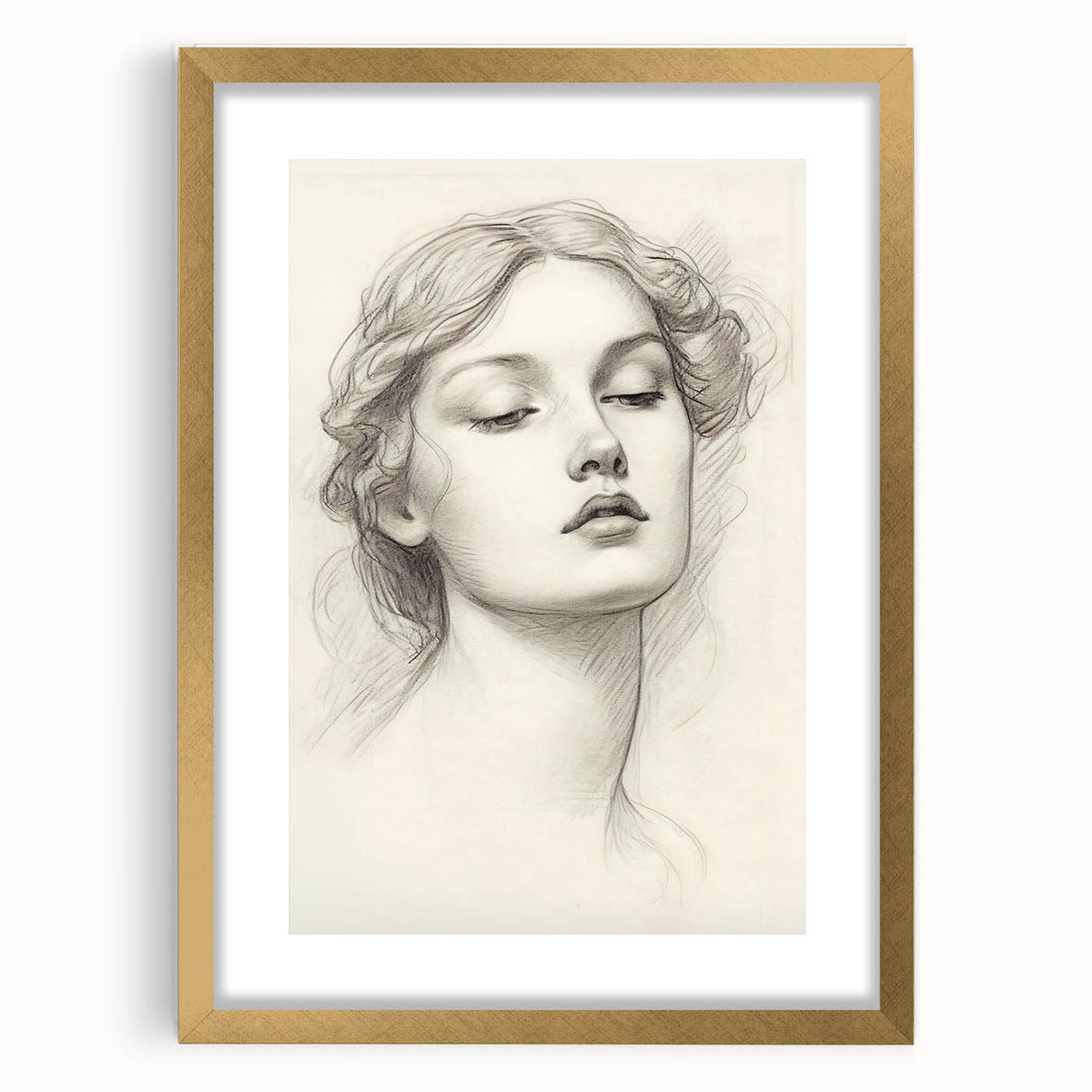 Minimalist Portrait Art – Elegant Pencil Drawing of a Woman