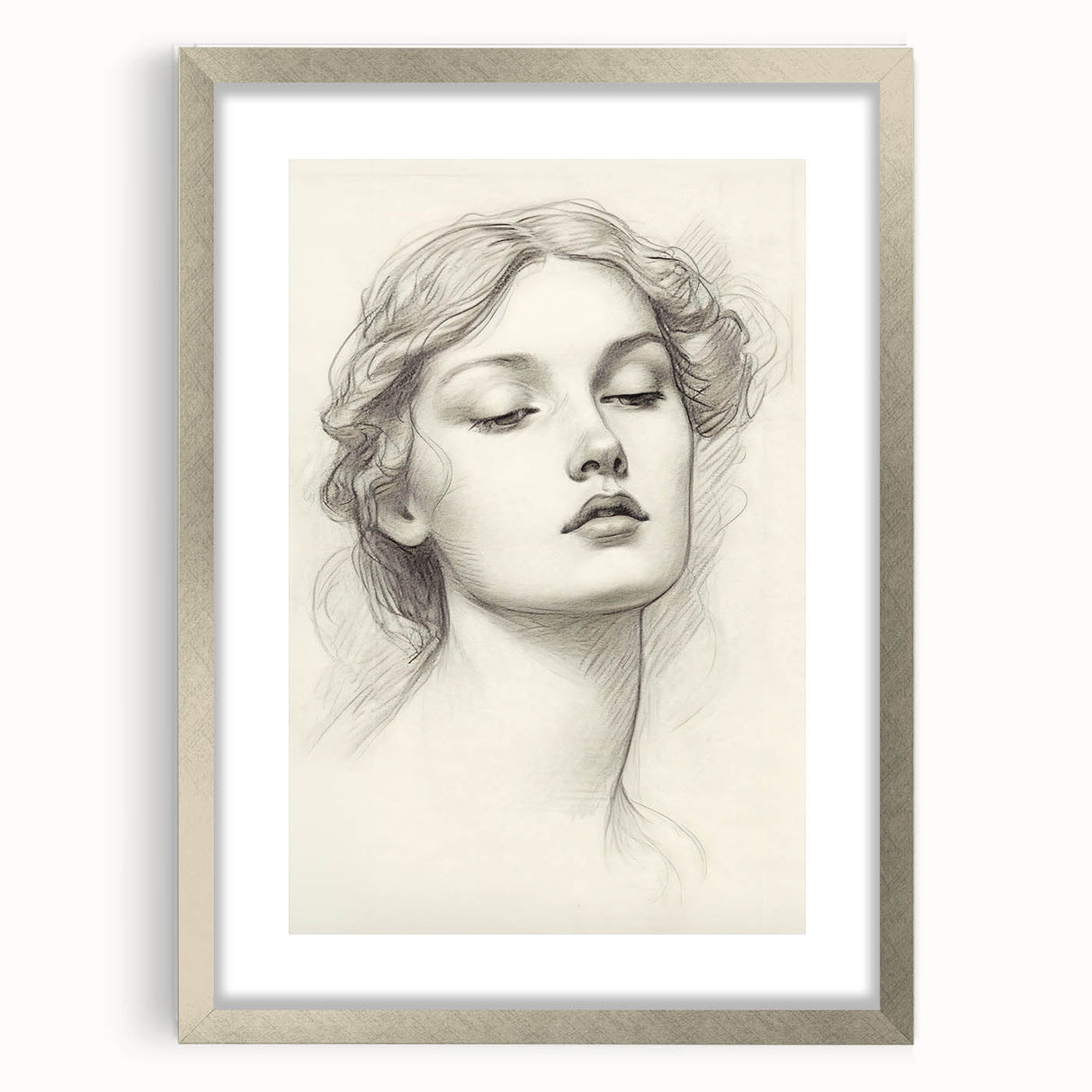 Minimalist Portrait Art – Elegant Pencil Drawing of a Woman