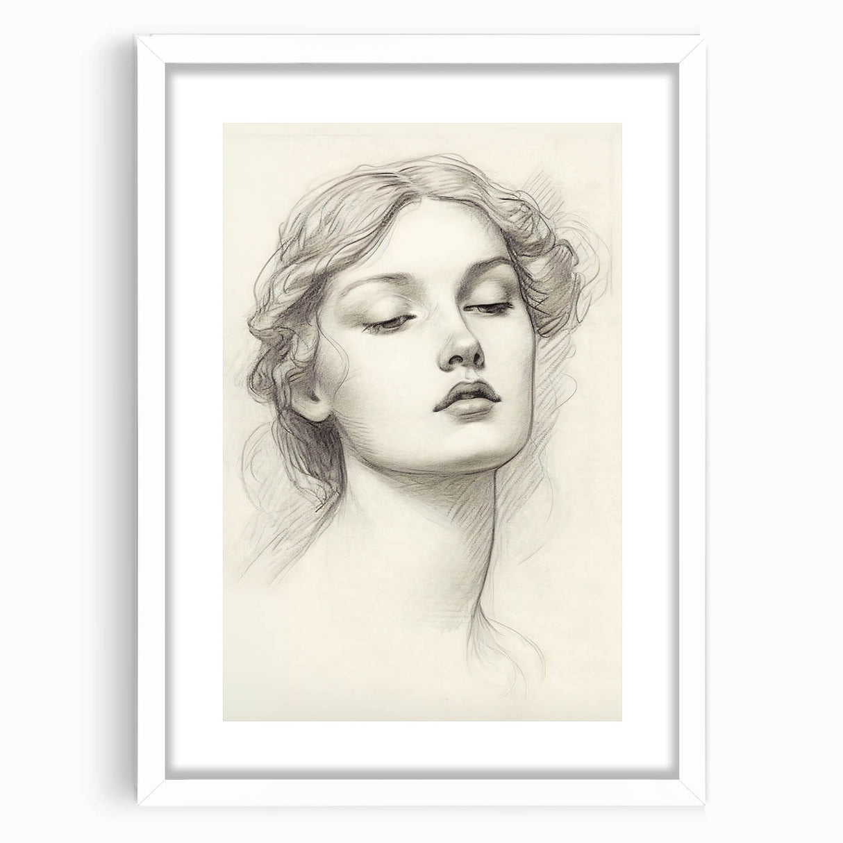 Minimalist Portrait Art – Elegant Pencil Drawing of a Woman