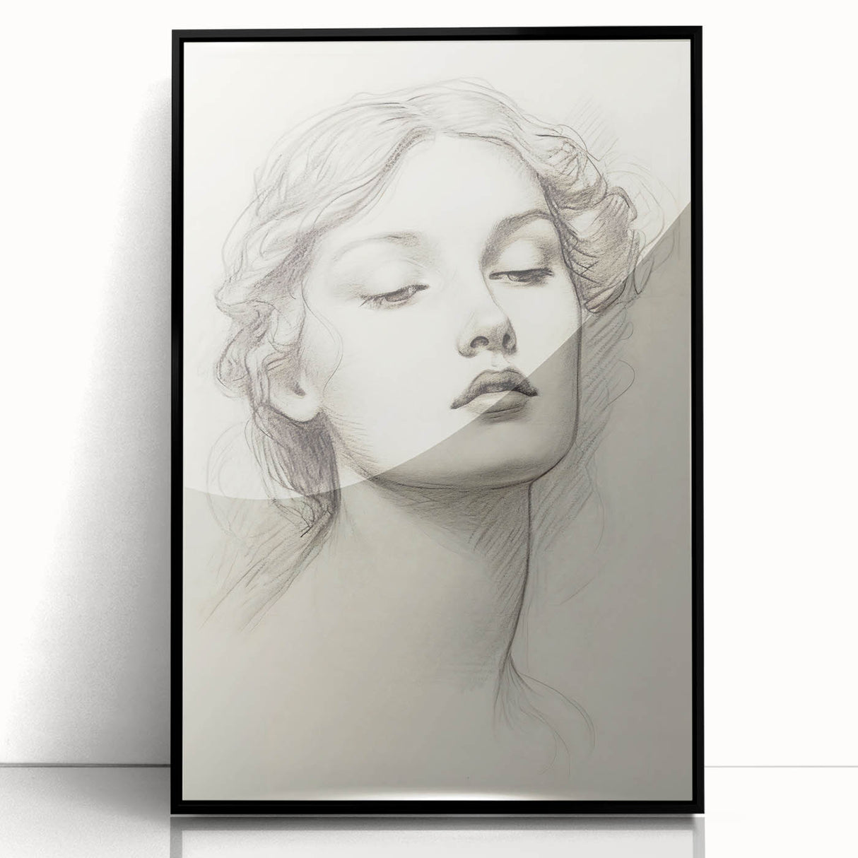 Minimalist Portrait Art – Elegant Pencil Drawing of a Woman