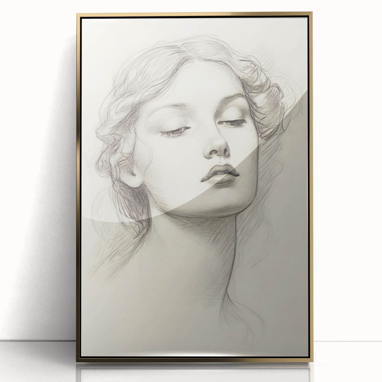 Minimalist Portrait Art – Elegant Pencil Drawing of a Woman