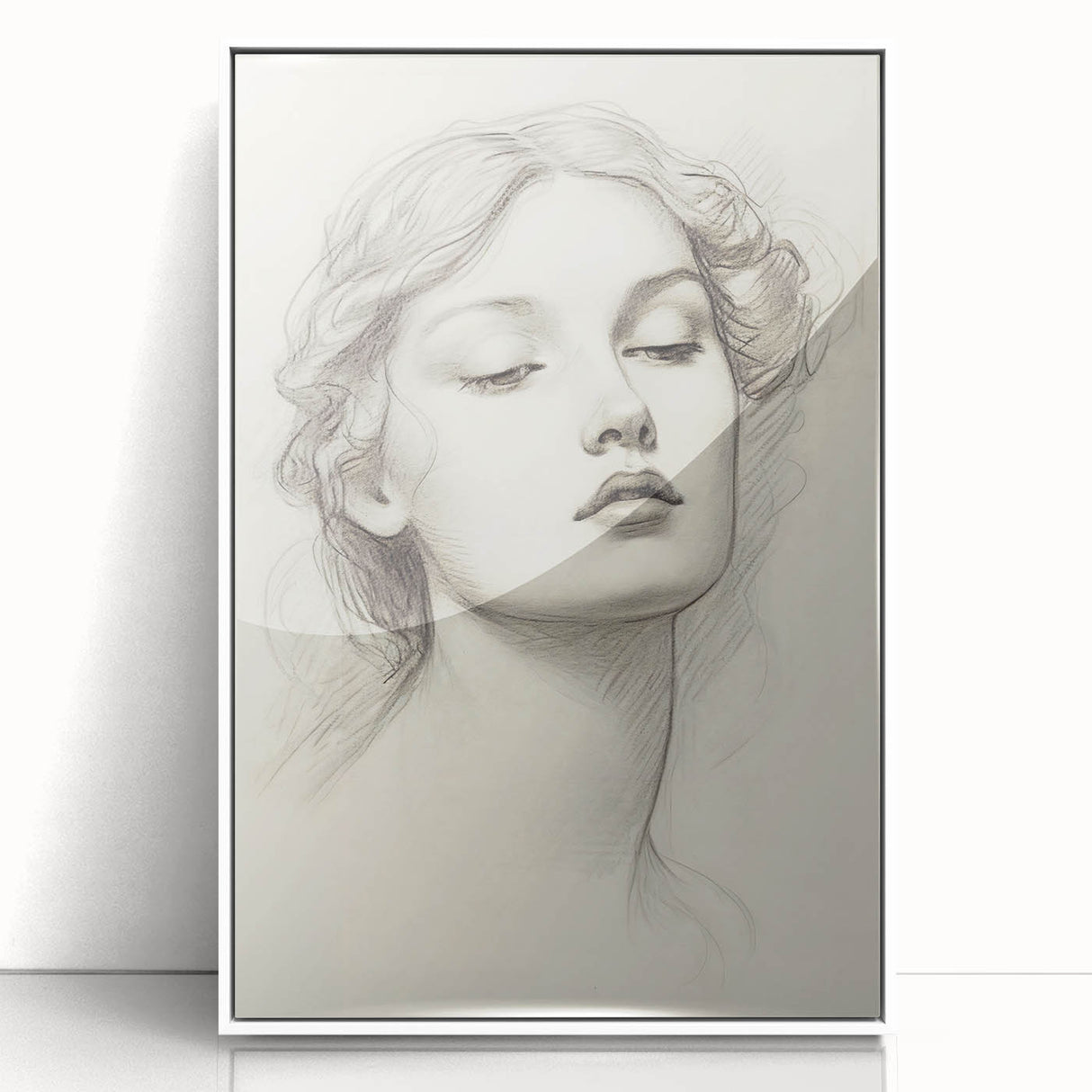 Minimalist Portrait Art – Elegant Pencil Drawing of a Woman