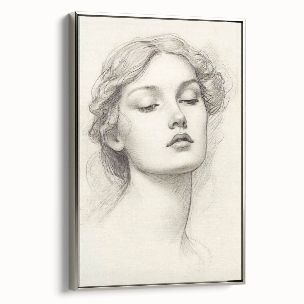 Minimalist Portrait Art – Elegant Pencil Drawing of a Woman