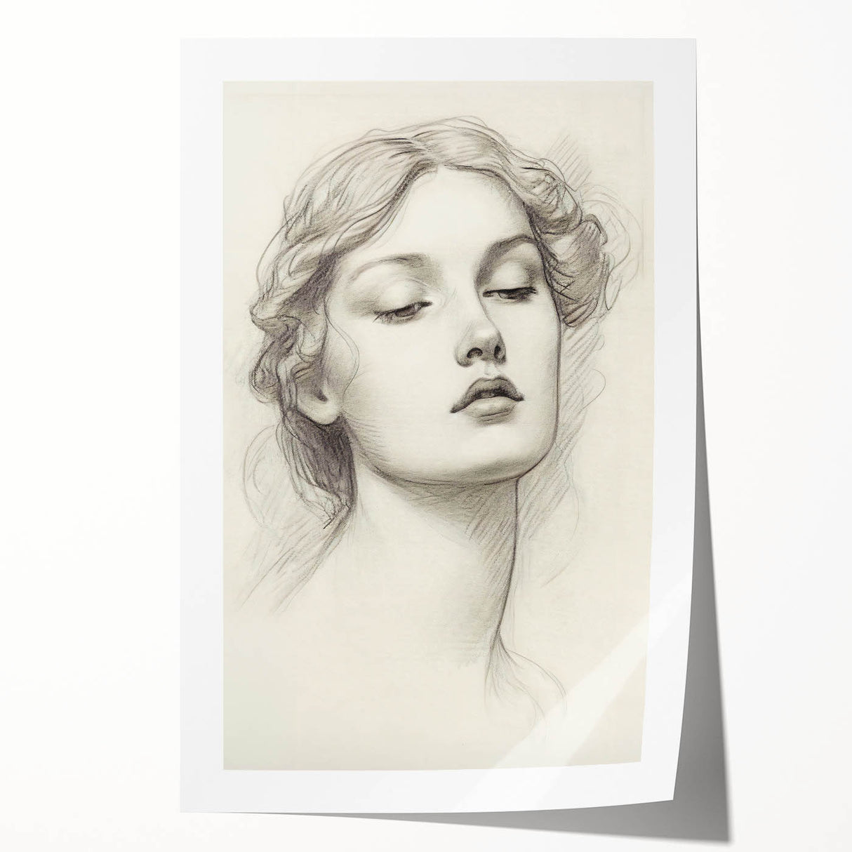 Minimalist Portrait Art – Elegant Pencil Drawing of a Woman