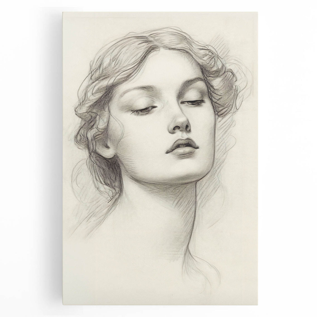 Minimalist Portrait Art – Elegant Pencil Drawing of a Woman