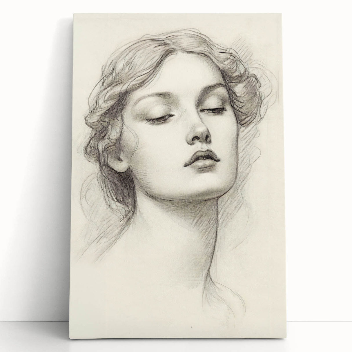 Minimalist Portrait Art – Elegant Pencil Drawing of a Woman