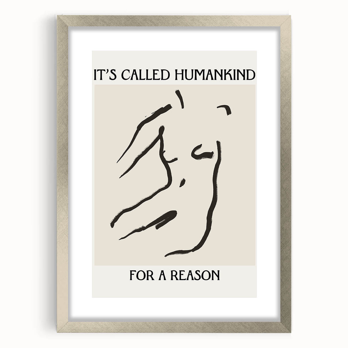 Minimalist Wall Art - Abstract Line Art with Inspirational Message