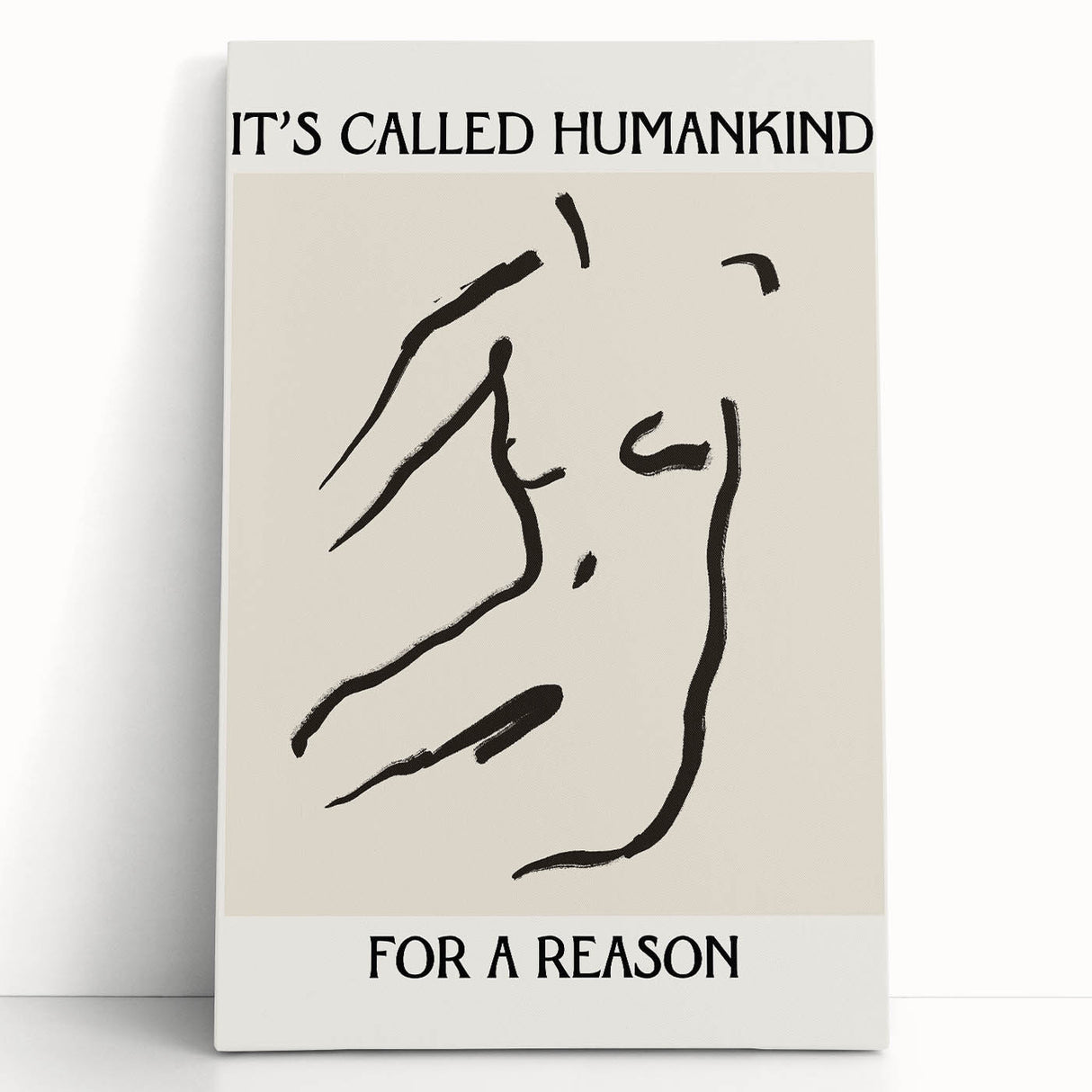 Minimalist Wall Art - Abstract Line Art with Inspirational Message