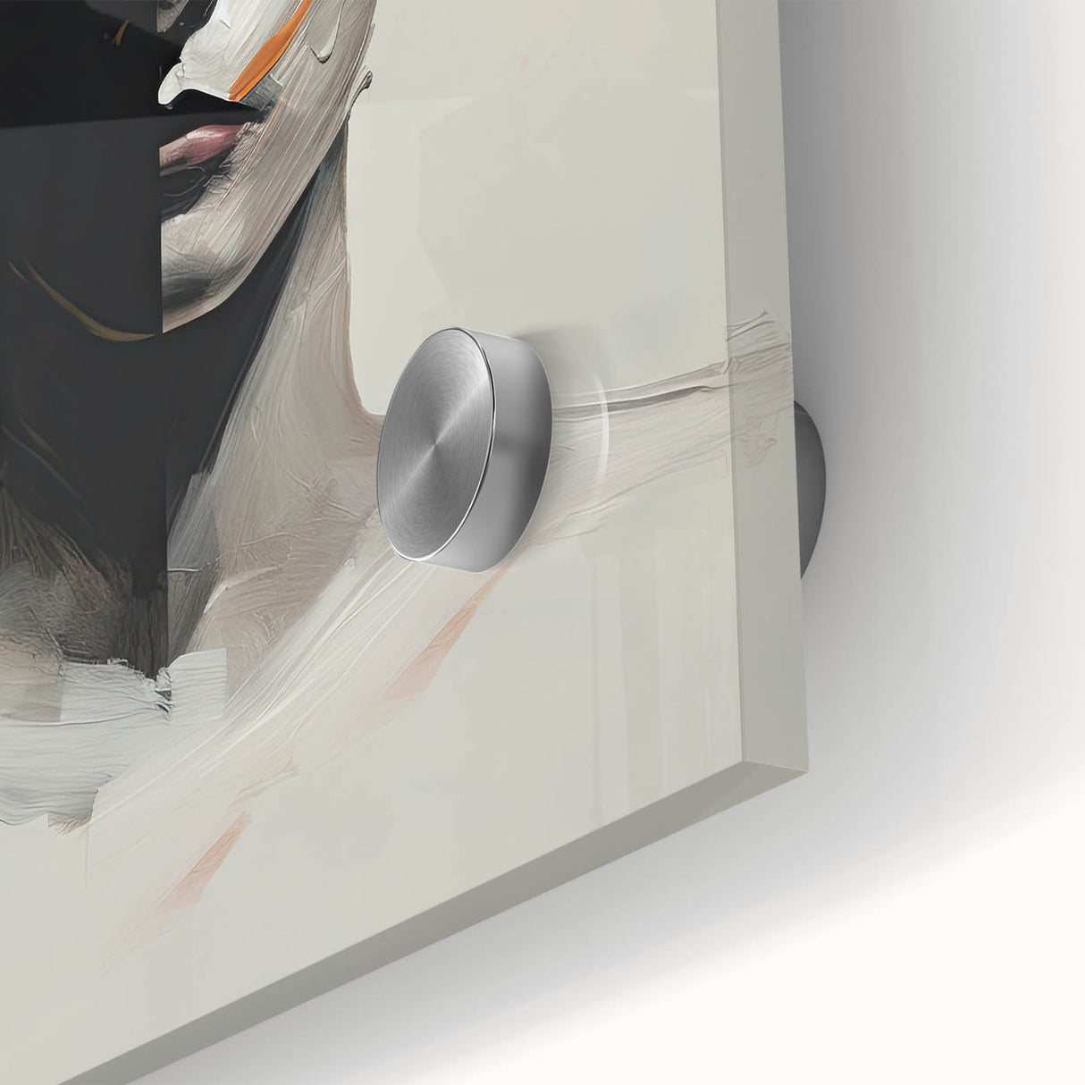 Abstract Minimalist Wall Art - Bold Black and White Portrait with Brushstrokes