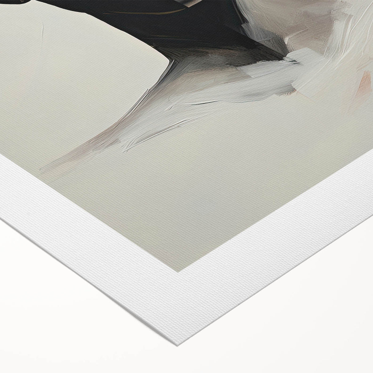 Abstract Minimalist Wall Art - Bold Black and White Portrait with Brushstrokes