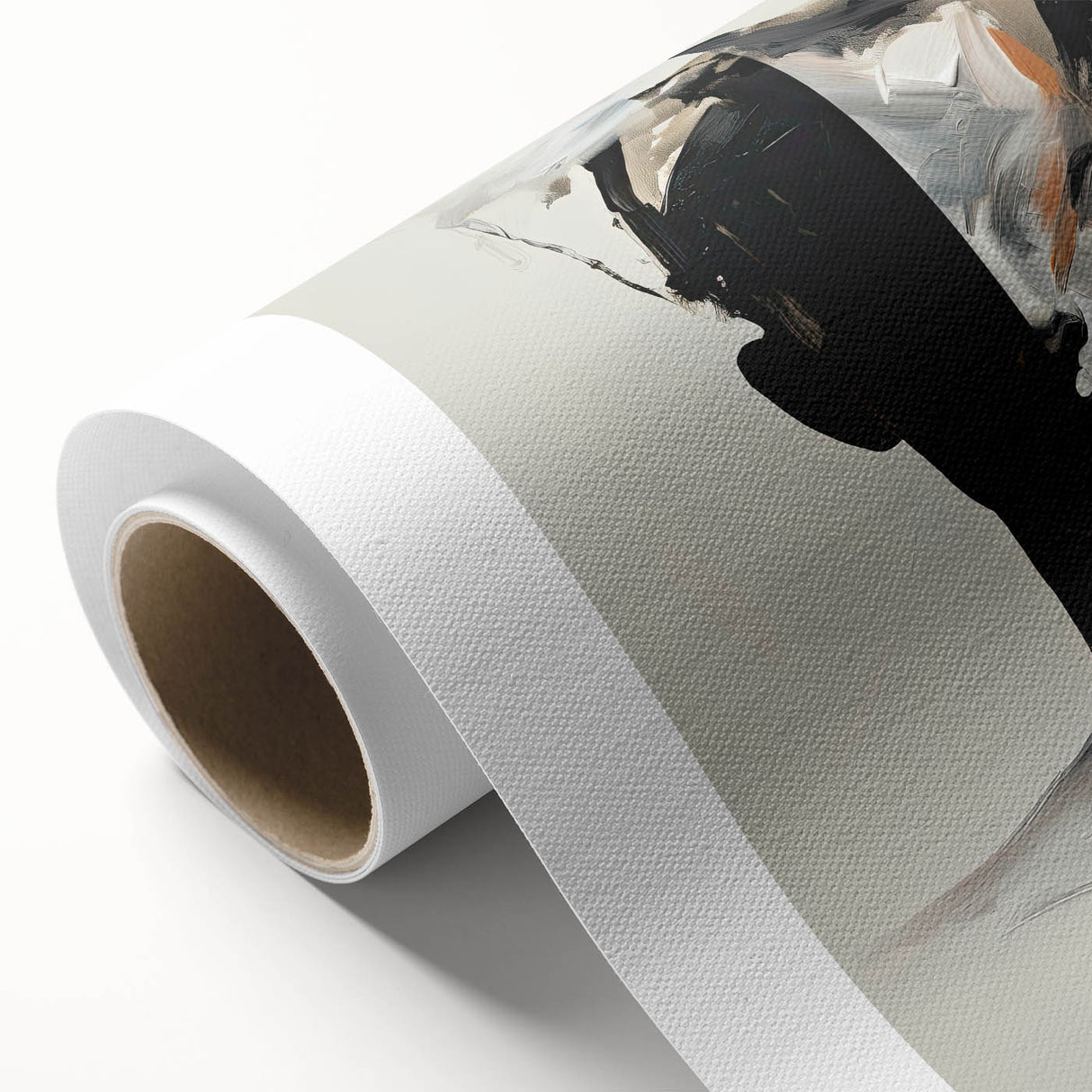 Abstract Minimalist Wall Art - Bold Black and White Portrait with Brushstrokes