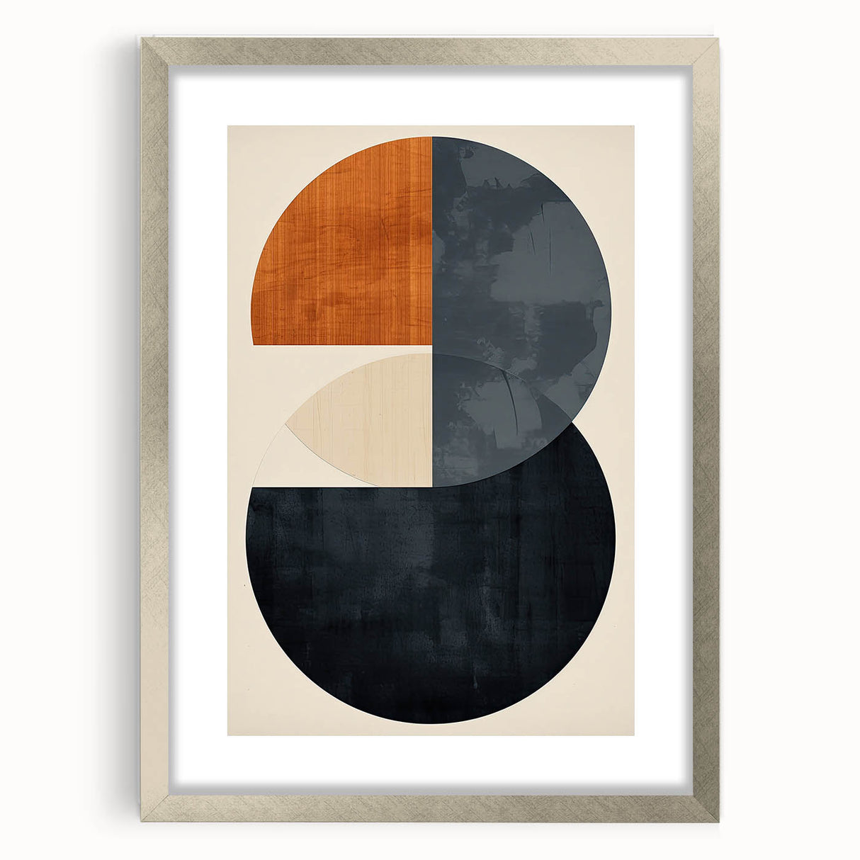 Geometric Minimalist Wall Art - Bold Circle Design in Neutral Tones