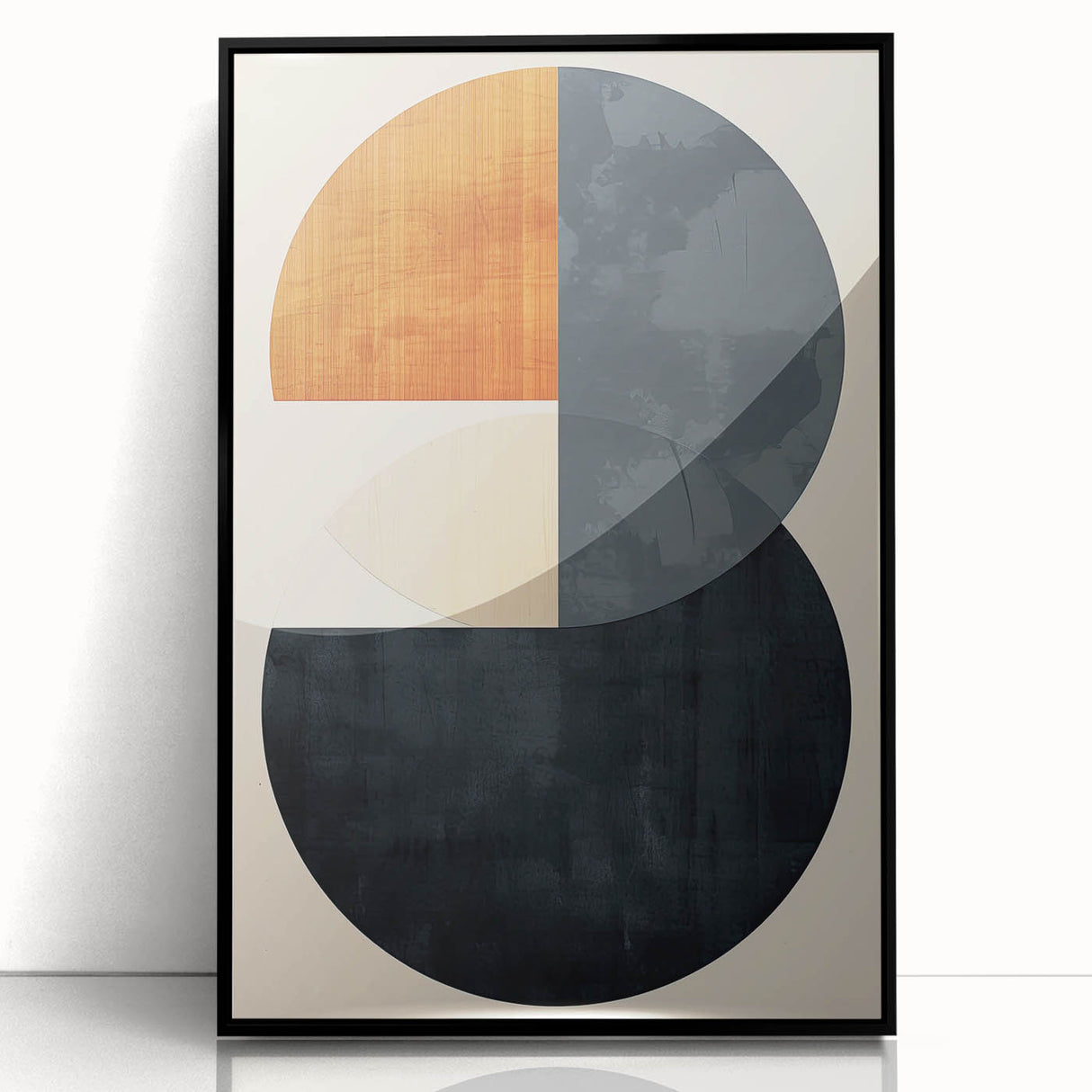 Geometric Minimalist Wall Art - Bold Circle Design in Neutral Tones