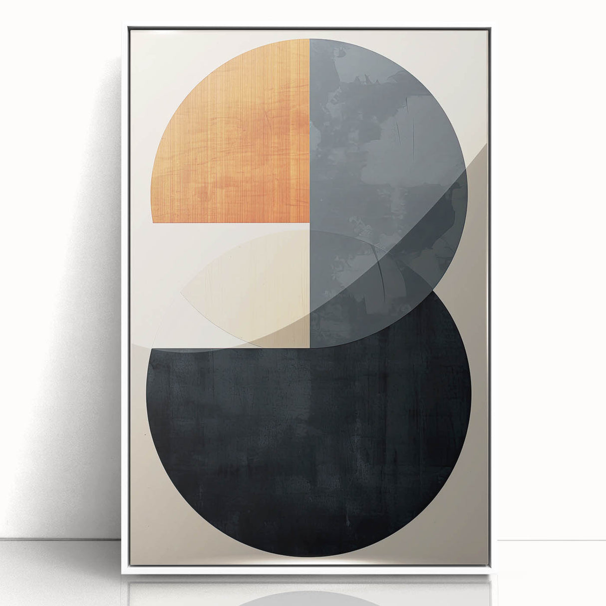 Geometric Minimalist Wall Art - Bold Circle Design in Neutral Tones