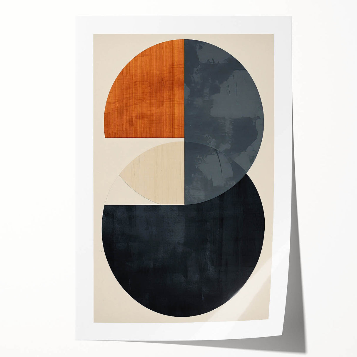 Geometric Minimalist Wall Art - Bold Circle Design in Neutral Tones