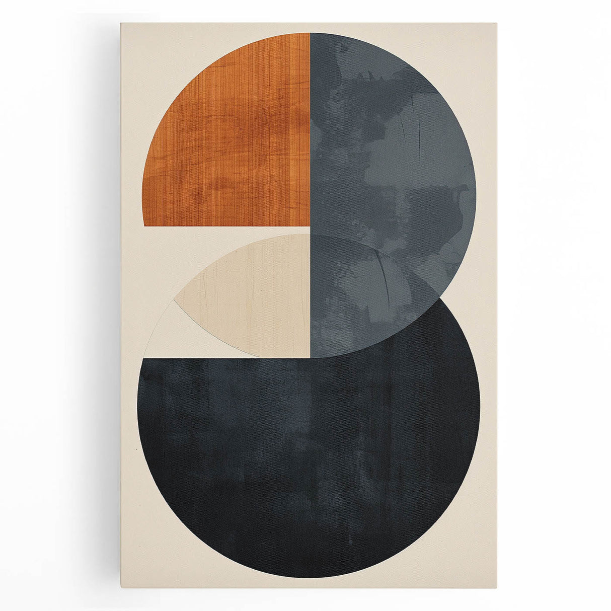Geometric Minimalist Wall Art - Bold Circle Design in Neutral Tones