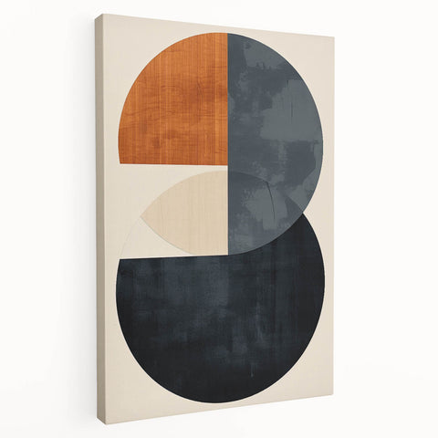 Geometric Minimalist Wall Art - Bold Circle Design in Neutral Tones