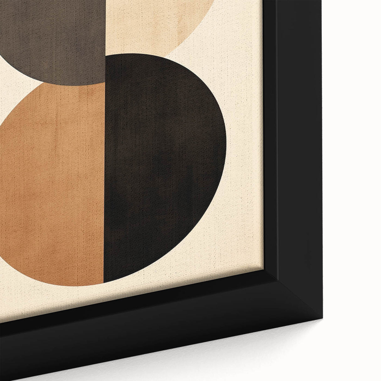 Geometric Minimalist Wall Art - Dual Circle Design in Earth Tones