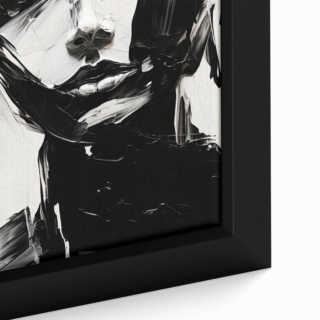 Bold Minimalist Portrait Wall Art - Black and White Abstract Expression