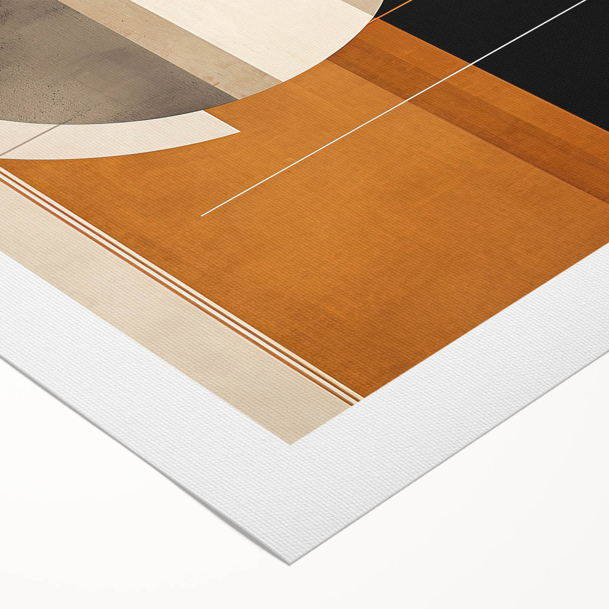 Geometric Minimalist Wall Art - Bold Circle and Line Design in Earth Tones