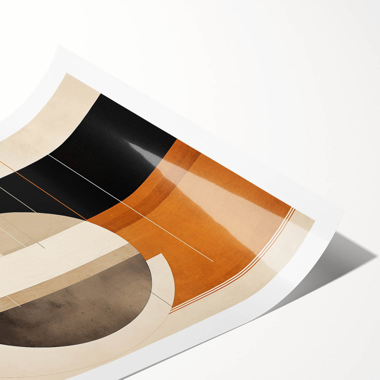 Geometric Minimalist Wall Art - Bold Circle and Line Design in Earth Tones