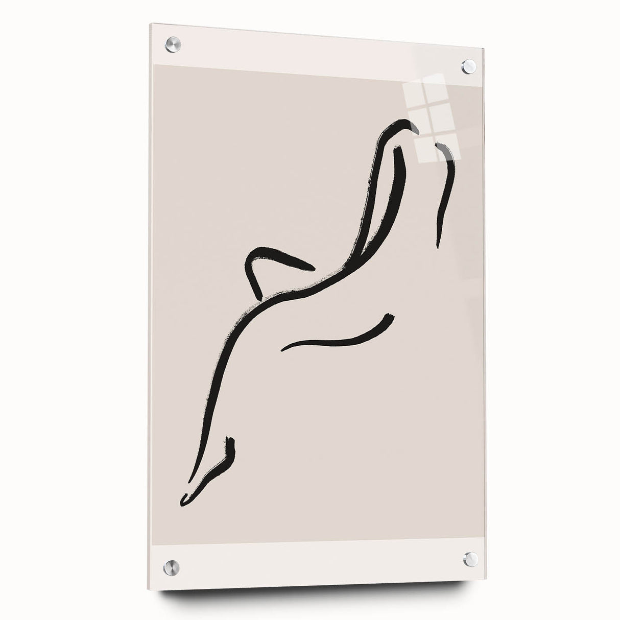 Minimalist Line Art Wall Print - Elegant Abstract Figure in Black