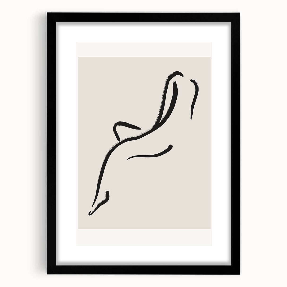Minimalist Line Art Wall Print - Elegant Abstract Figure in Black