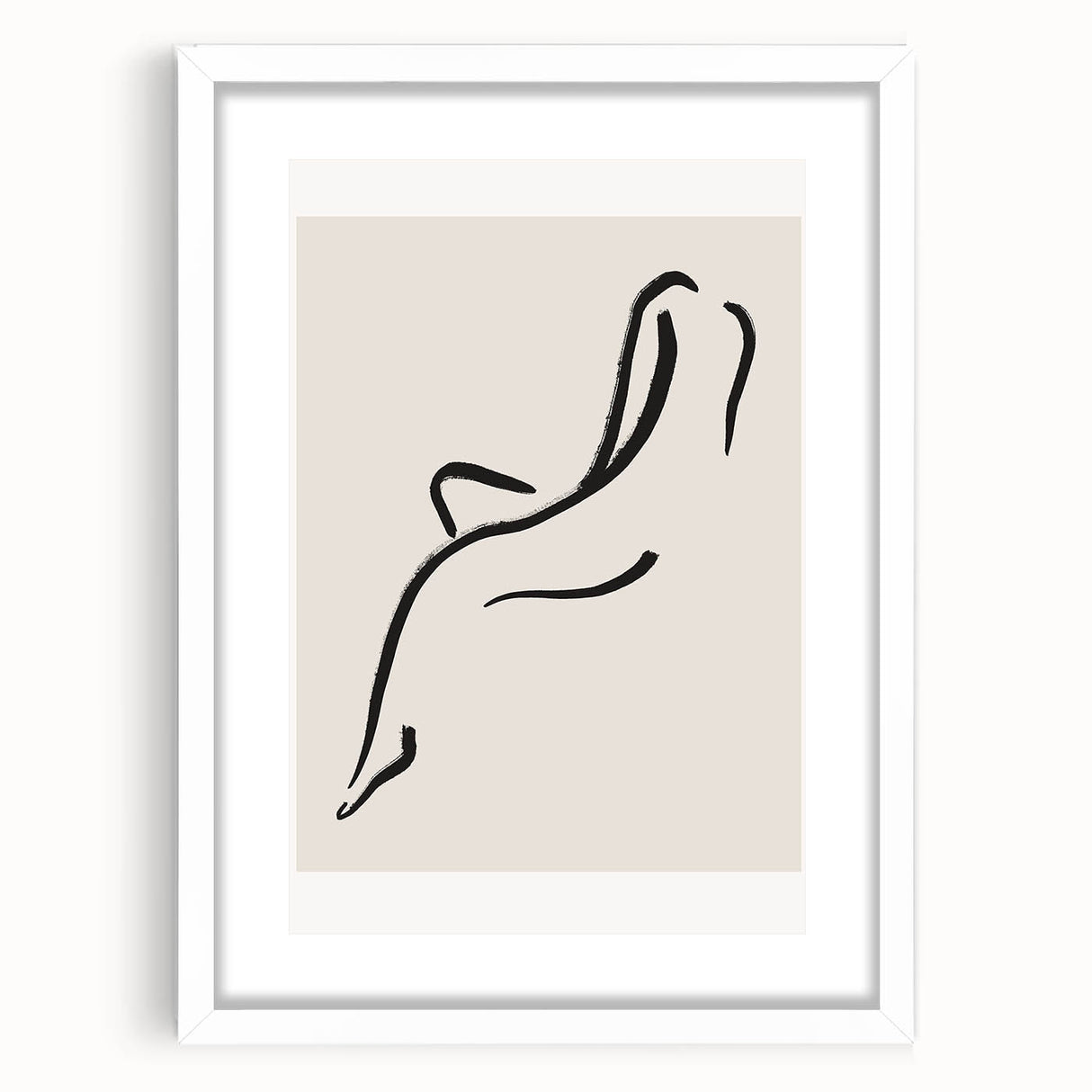 Minimalist Line Art Wall Print - Elegant Abstract Figure in Black