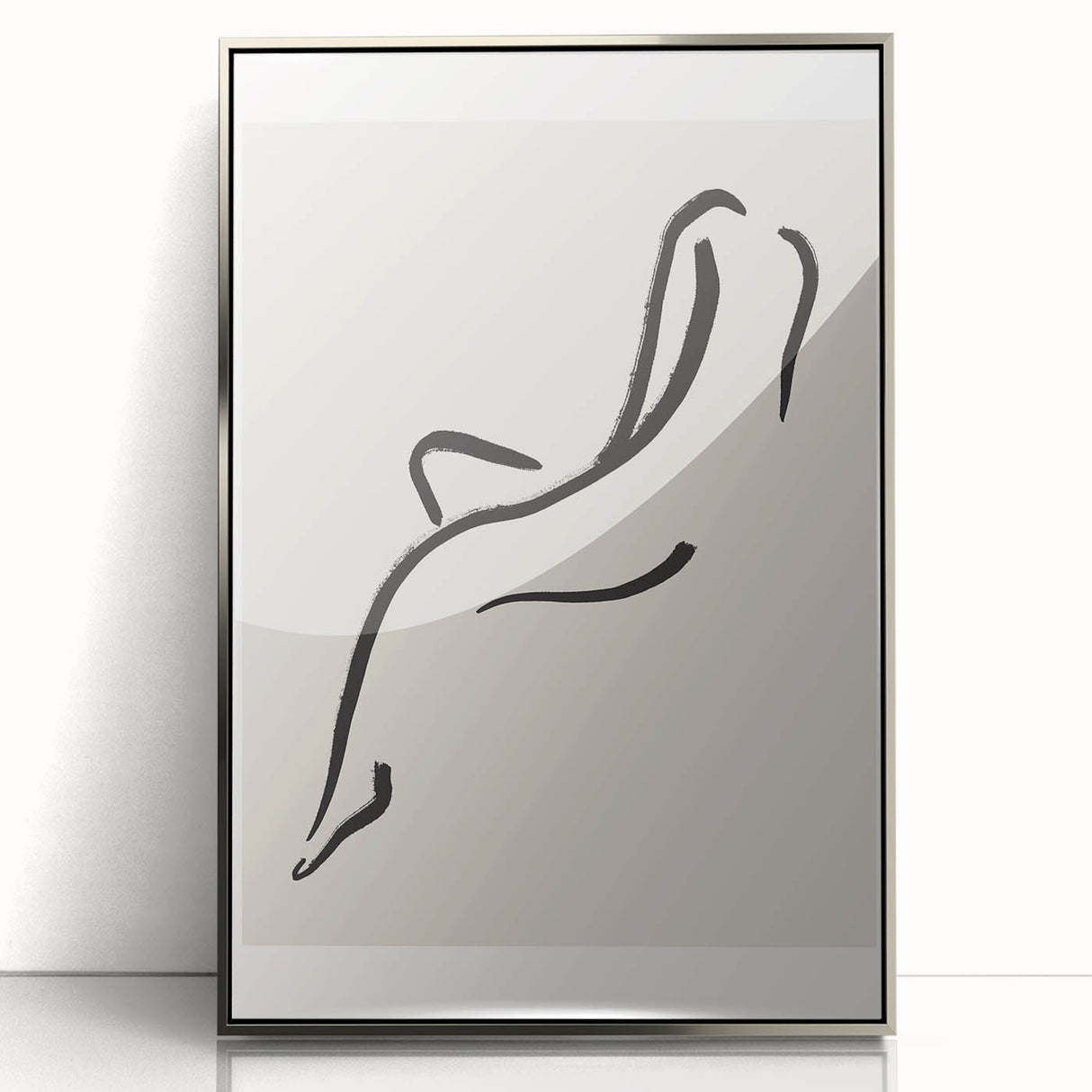 Minimalist Line Art Wall Print - Elegant Abstract Figure in Black