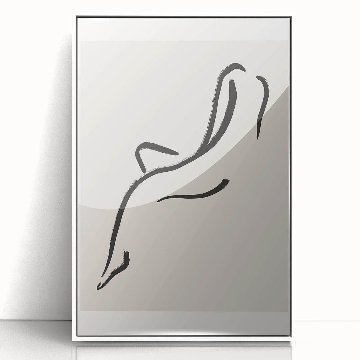 Minimalist Line Art Wall Print - Elegant Abstract Figure in Black