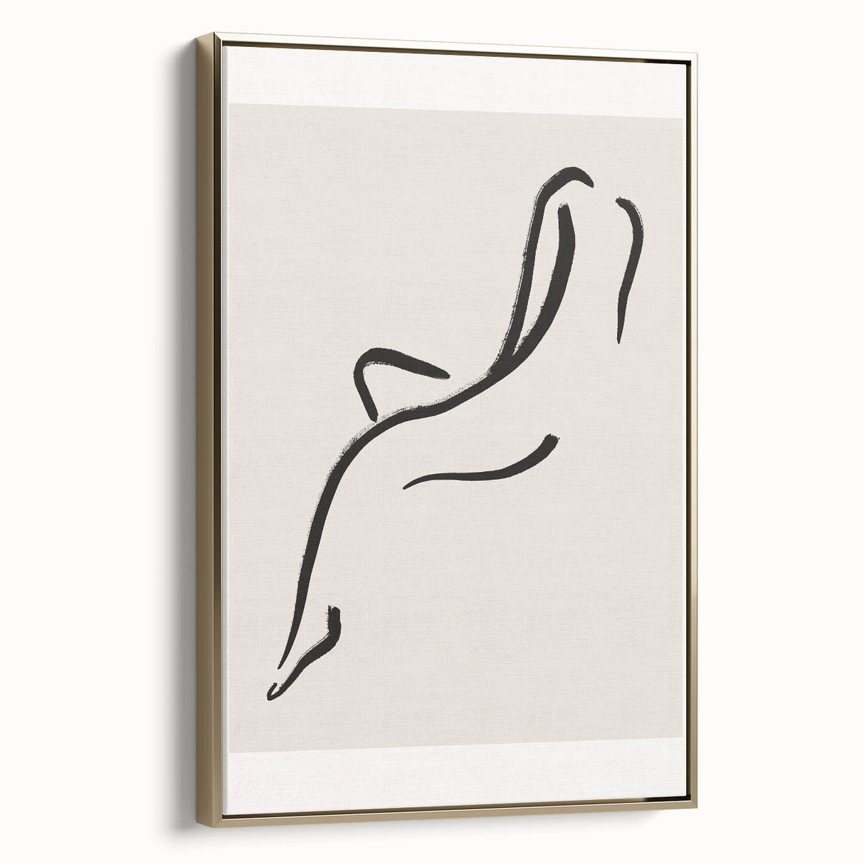 Minimalist Line Art Wall Print - Elegant Abstract Figure in Black