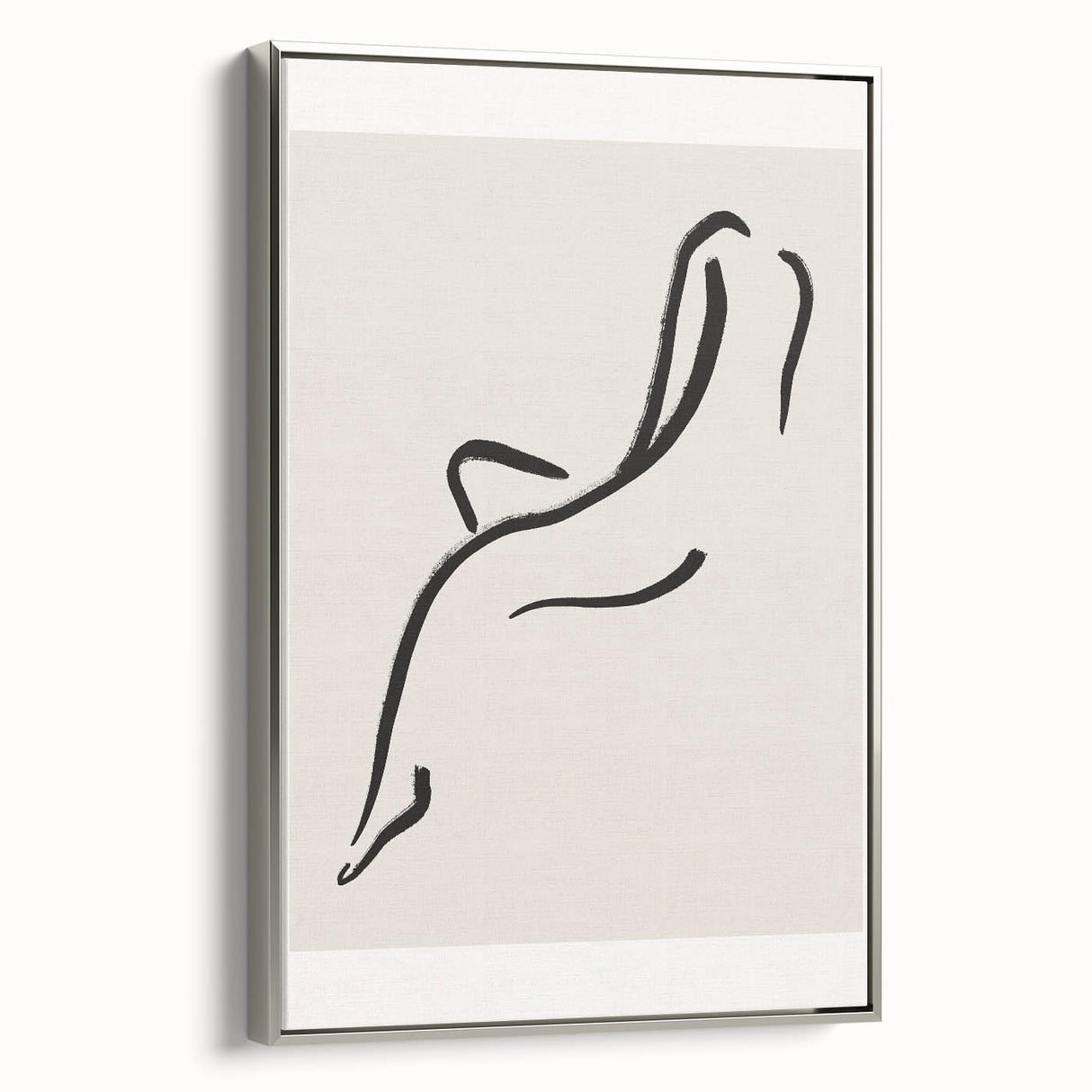 Minimalist Line Art Wall Print - Elegant Abstract Figure in Black