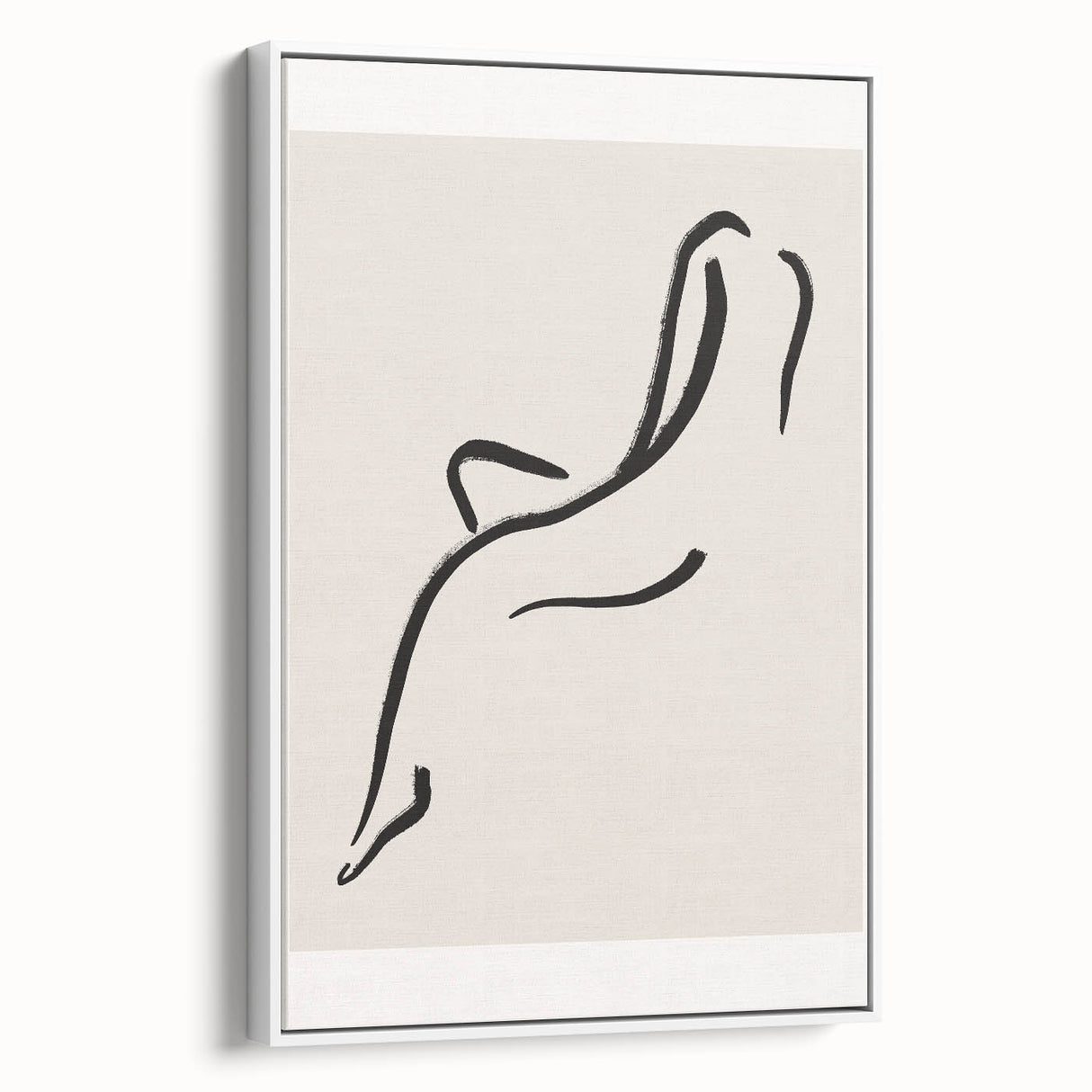 Minimalist Line Art Wall Print - Elegant Abstract Figure in Black