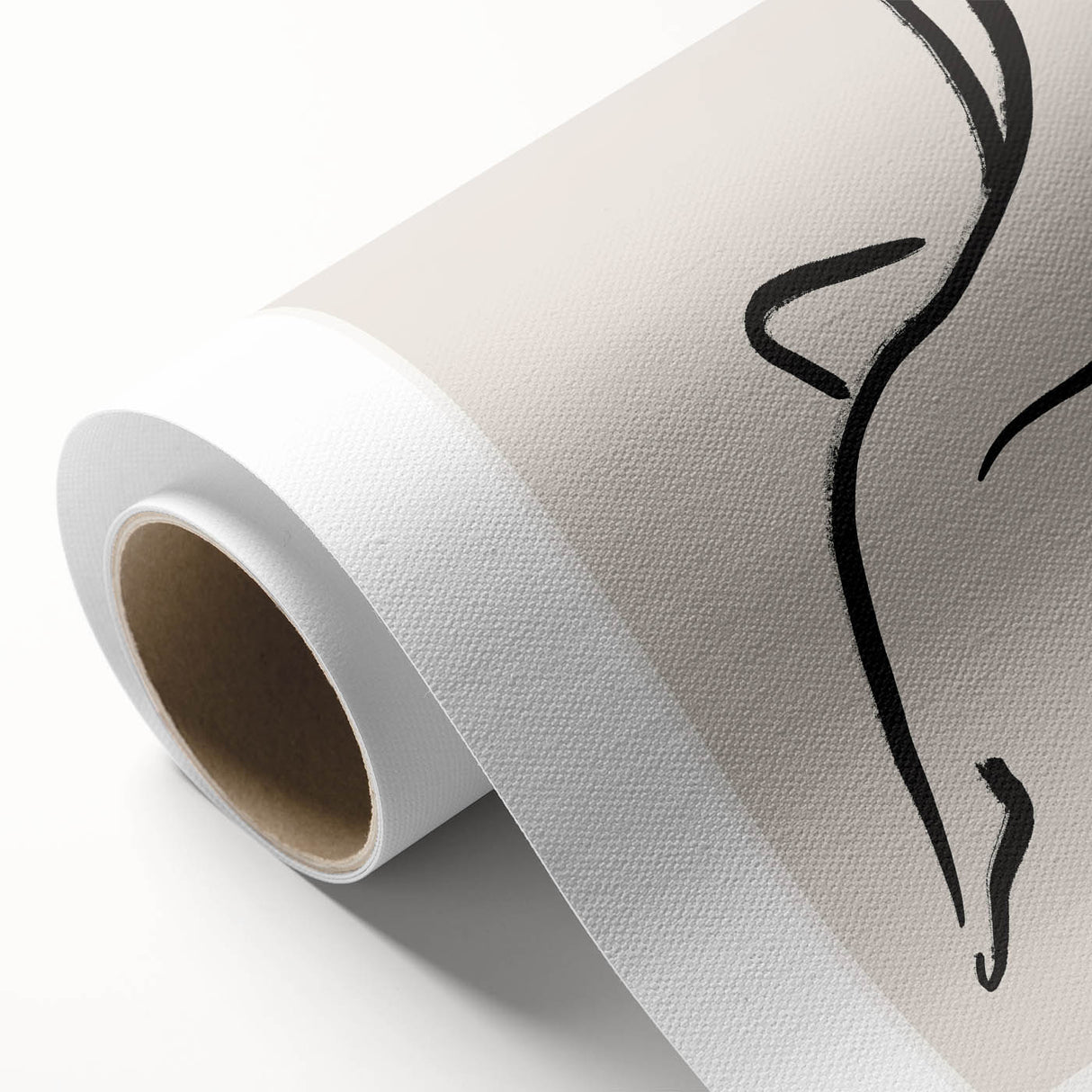 Minimalist Line Art Wall Print - Elegant Abstract Figure in Black