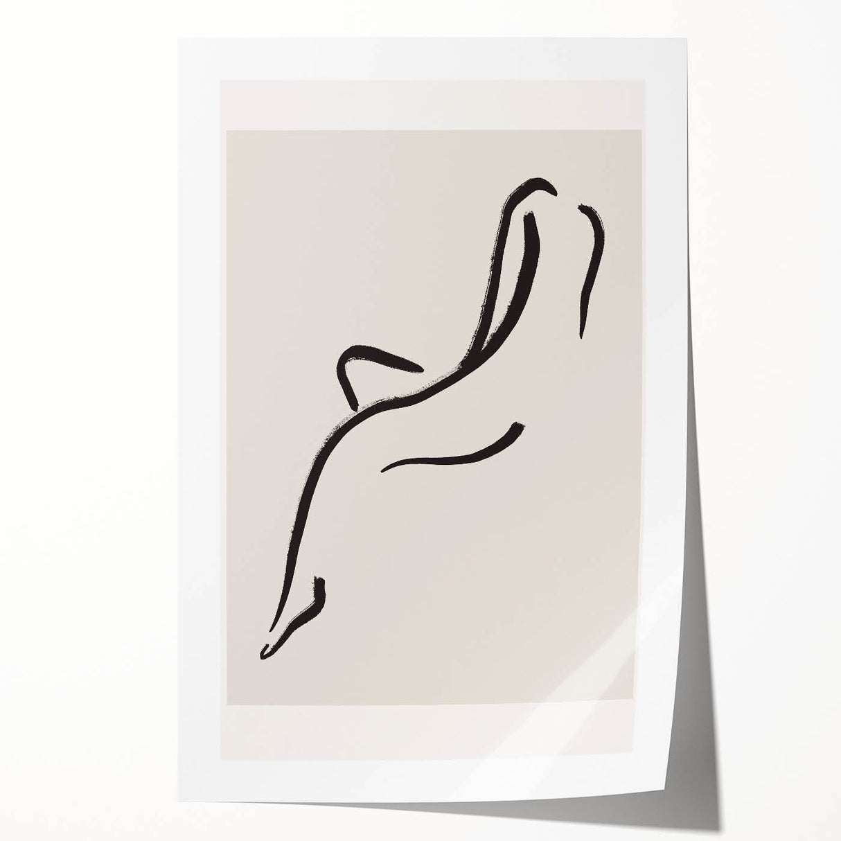 Minimalist Line Art Wall Print - Elegant Abstract Figure in Black