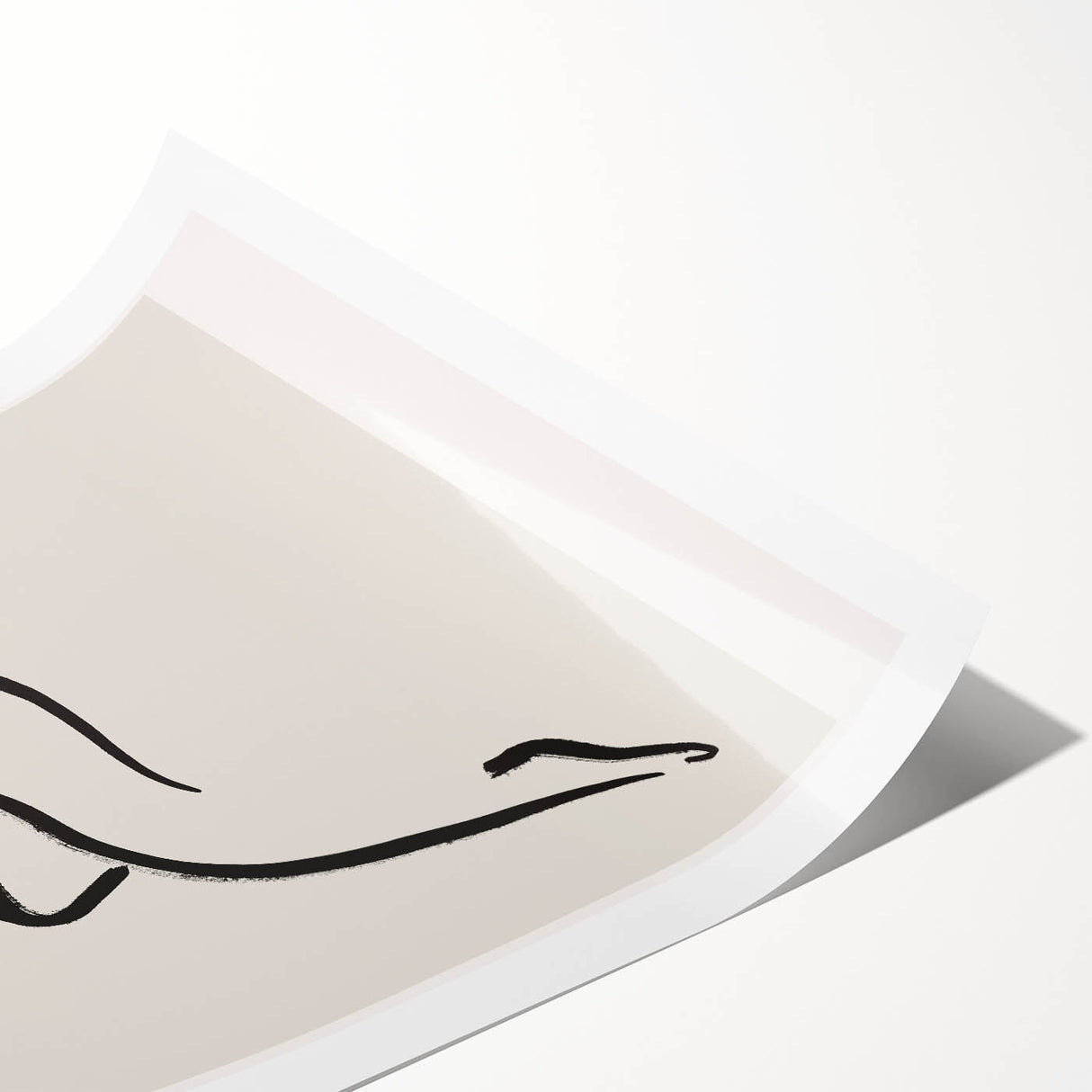 Minimalist Line Art Wall Print - Elegant Abstract Figure in Black