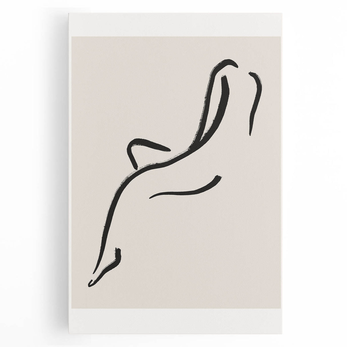 Minimalist Line Art Wall Print - Elegant Abstract Figure in Black