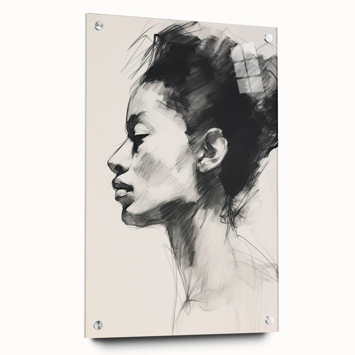 Minimalist Wall Art – Modern Abstract Portrait in Clean Line Design