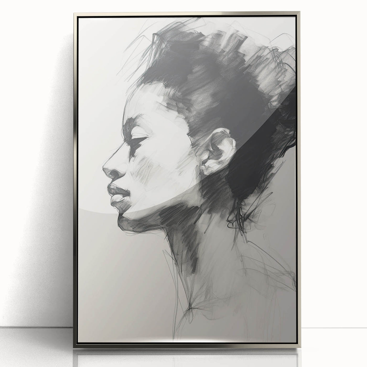 Minimalist Wall Art – Modern Abstract Portrait in Clean Line Design