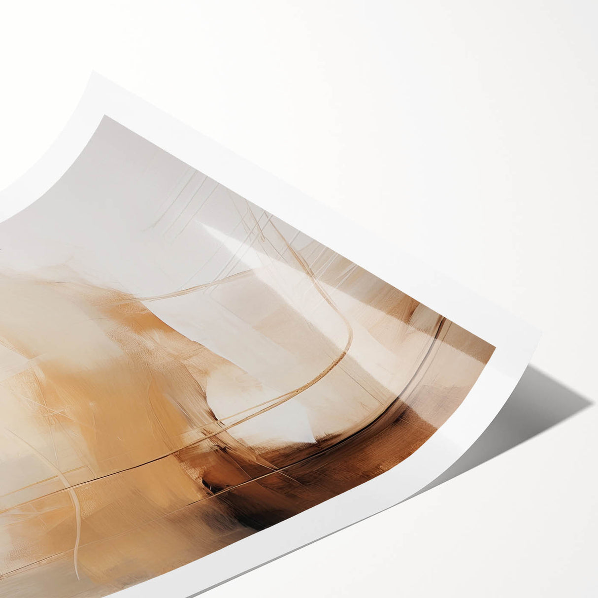 Minimalist Wall Art – Abstract Beige and White Artwork for Modern Spaces