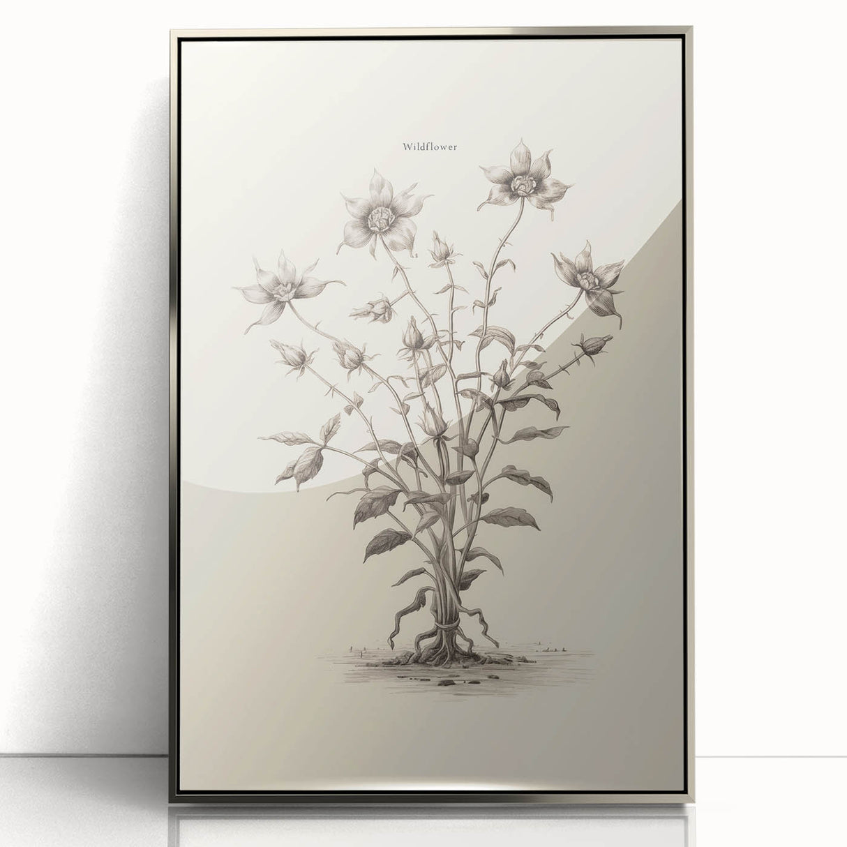 Minimalist Wall Art – Botanical Wildflower Sketch for Simple Home Decor