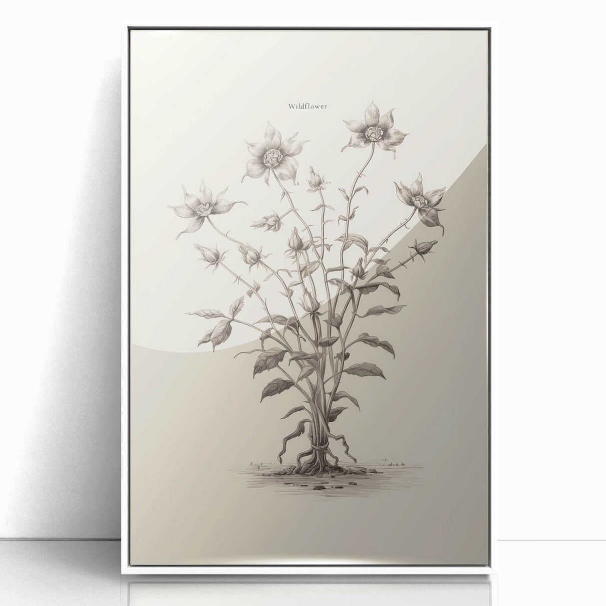 Minimalist Wall Art – Botanical Wildflower Sketch for Simple Home Decor