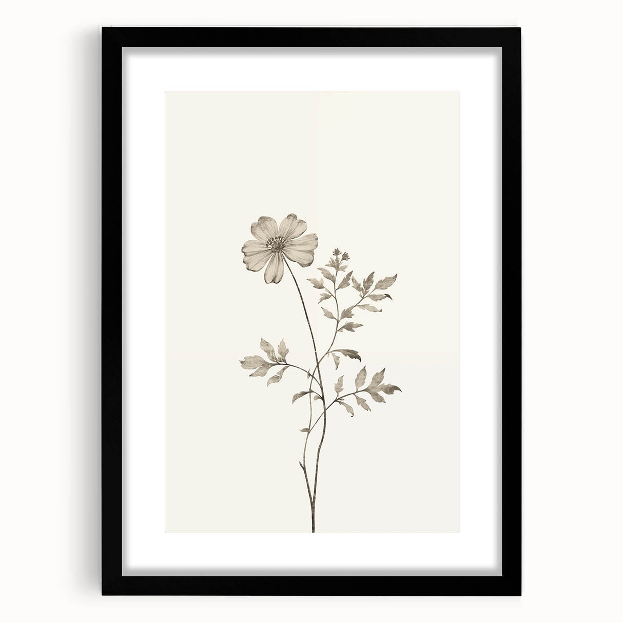 Minimalist Wall Art – Delicate Botanical Flower Sketch for Modern Decor