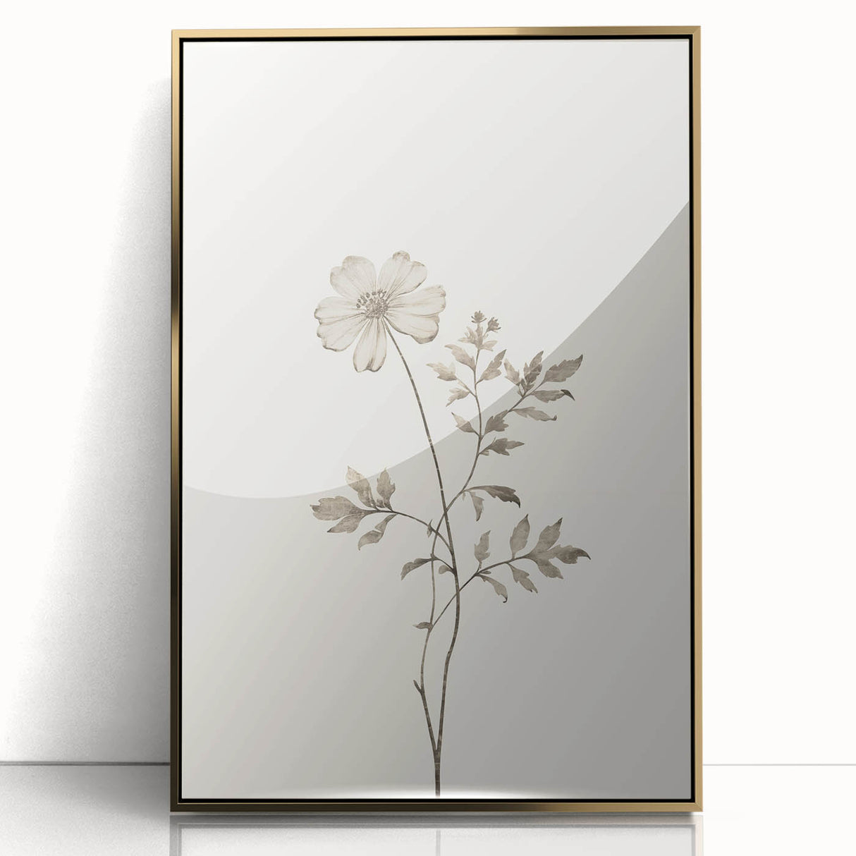 Minimalist Wall Art – Delicate Botanical Flower Sketch for Modern Decor