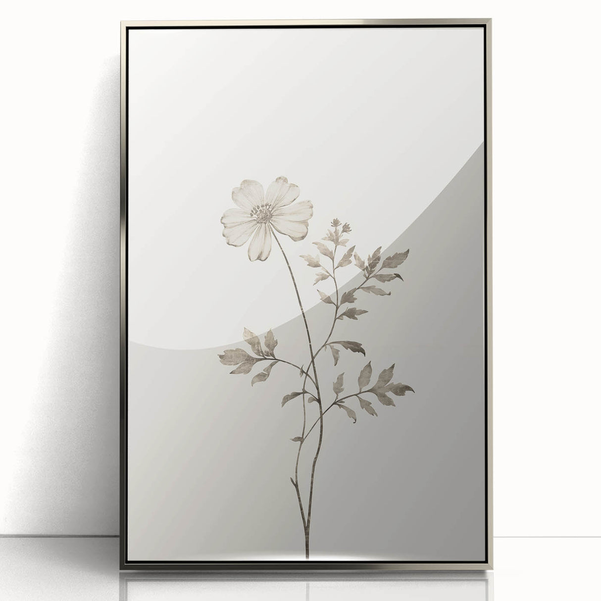 Minimalist Wall Art – Delicate Botanical Flower Sketch for Modern Decor