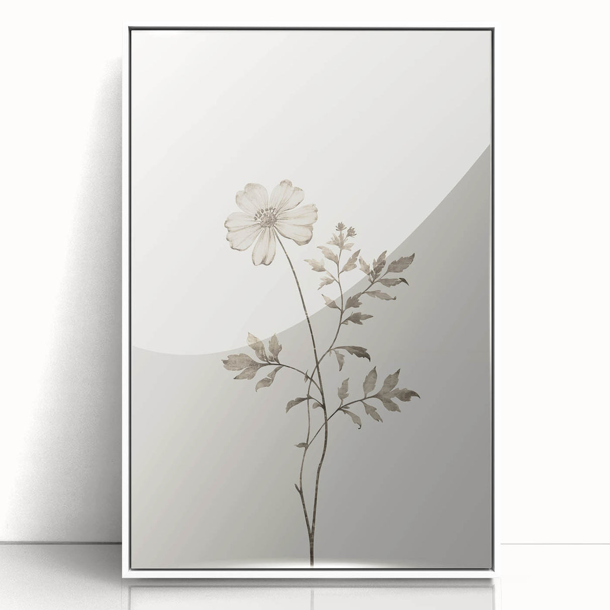 Minimalist Wall Art – Delicate Botanical Flower Sketch for Modern Decor