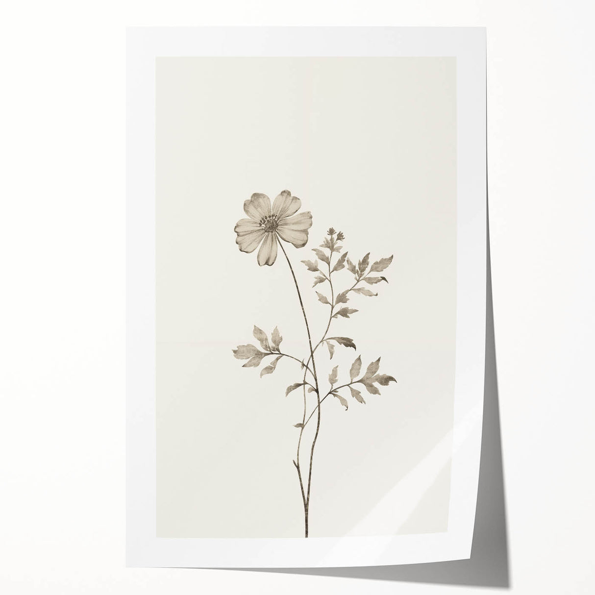 Minimalist Wall Art – Delicate Botanical Flower Sketch for Modern Decor