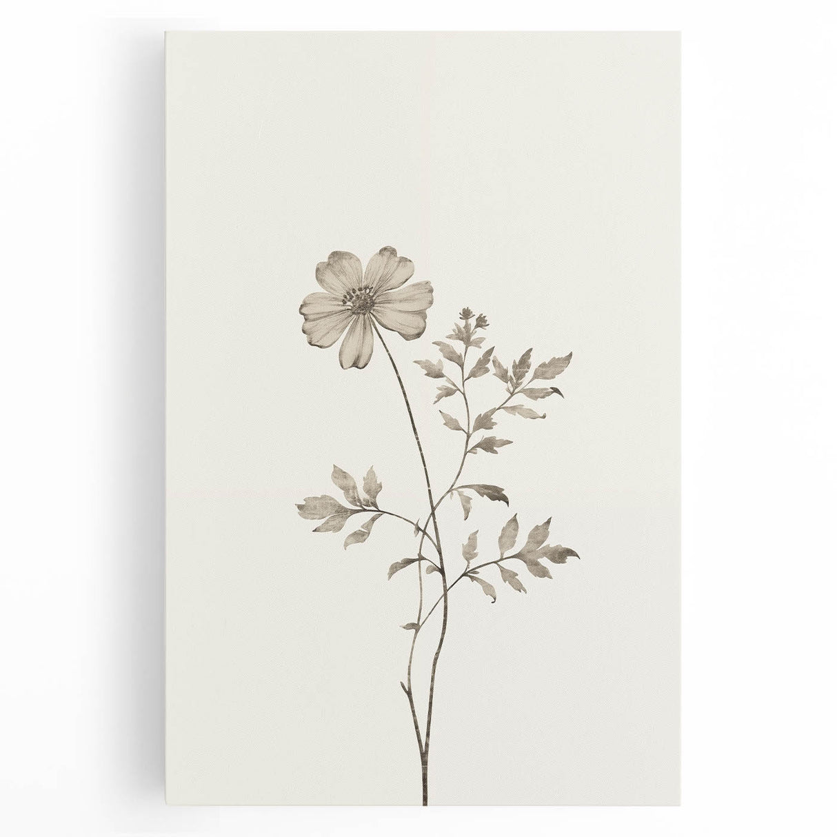 Minimalist Wall Art – Delicate Botanical Flower Sketch for Modern Decor
