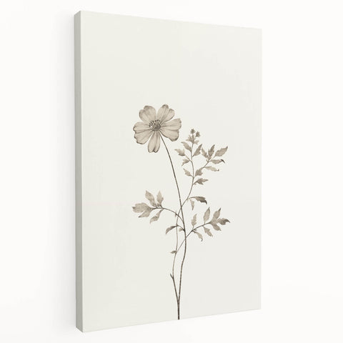 Minimalist Wall Art – Delicate Botanical Flower Sketch for Modern Decor